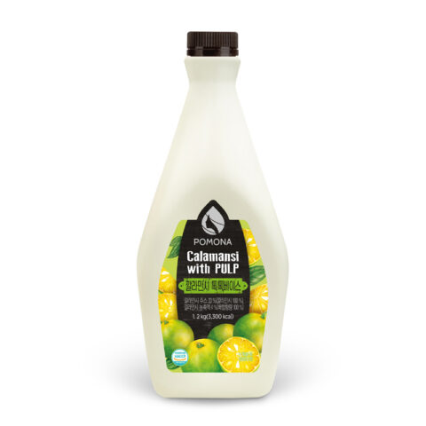 POMONA CONCENTRATE CALAMANSI with PULP - คาลามันซี น้ำส้มจี๊ดเข้มข้น ผสมเนื้อส้มจี๊ด 1.2 kg.