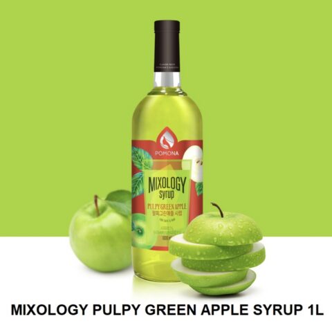 PULPY GREEN APPLE MIXOLOGY SYRUP POMONA - ไซรัป มิกซ์โซโลจี้ พัลพี กรีน แอปเปิ้ล ขนาด 1,000 ml.